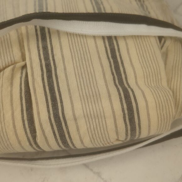 VHC Brands April & Olive Sawyer Mill Charcoal Ticking Stripe Bed Skirt Twin Size - Picture 7 of 8